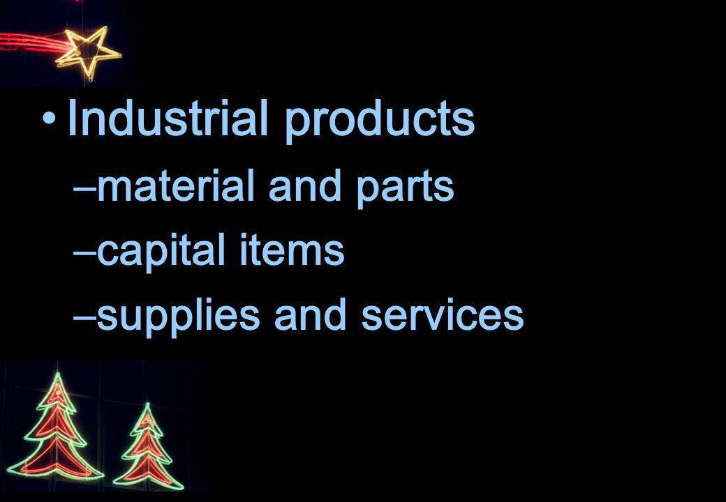 Industrial products material and parts capital items