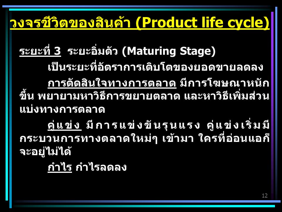 วงจรชีวิตของสินค้า (Product life cycle)