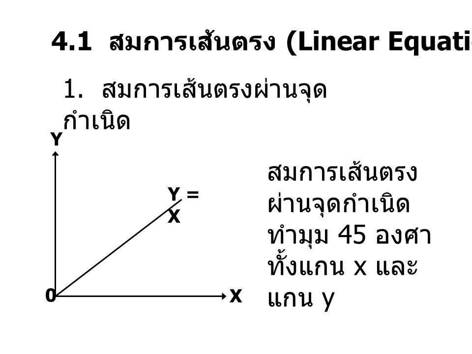 4.1 สมการเส้นตรง (Linear Equation)