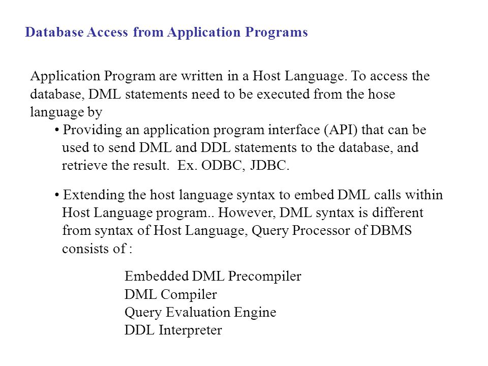Database Access from Application Programs