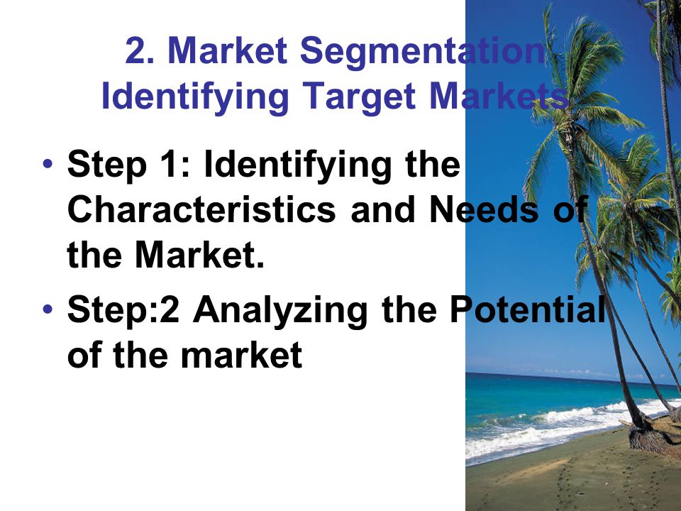 2. Market Segmentation Identifying Target Markets