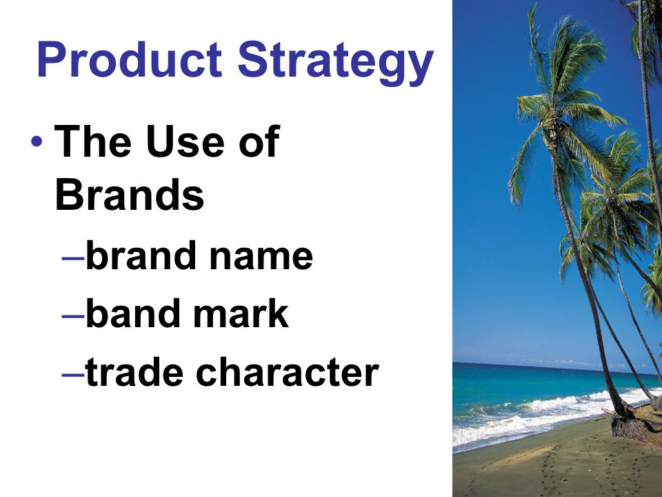 Product Strategy The Use of Brands brand name band mark
