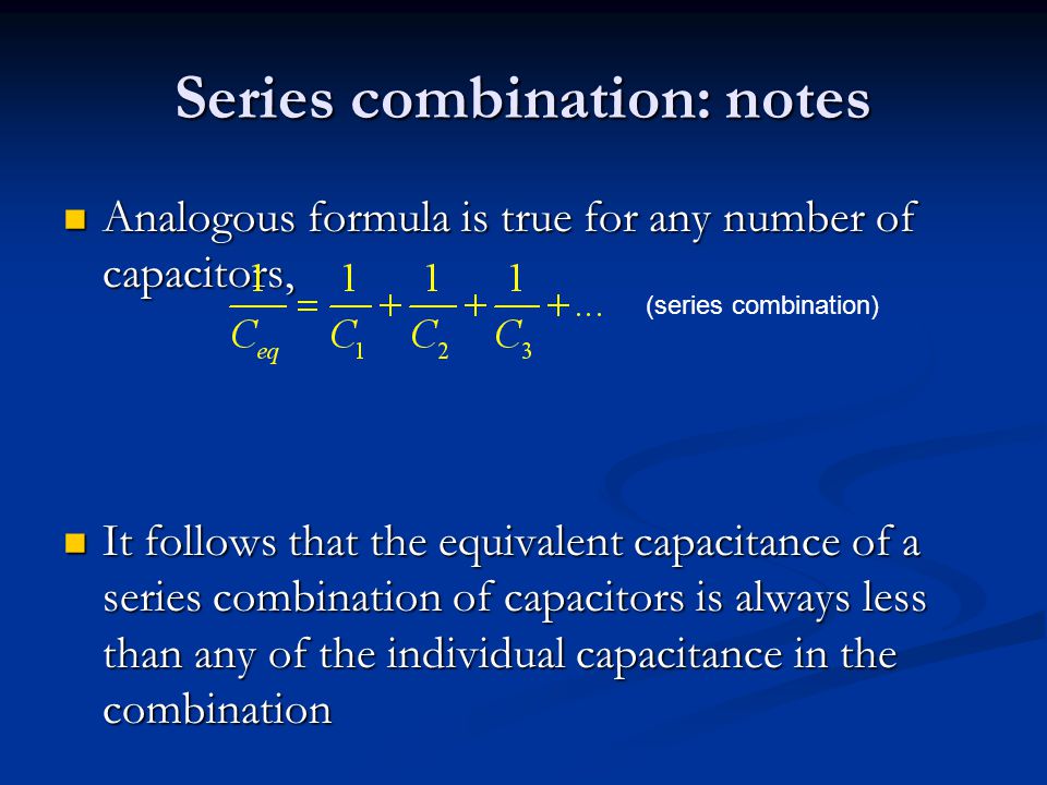 Series combination: notes