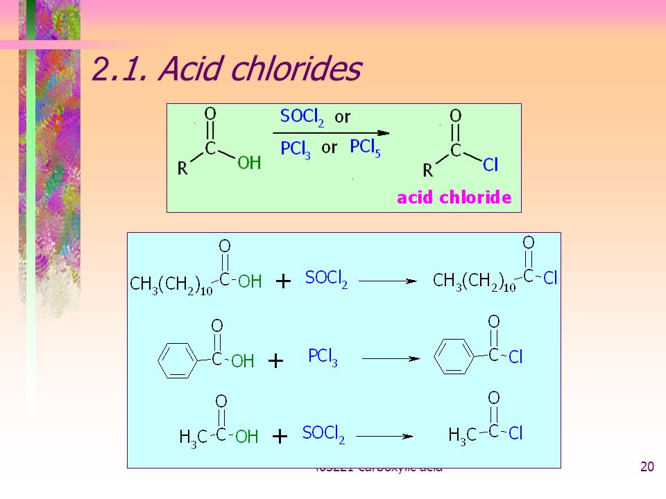 2.1. Acid chlorides carboxylic acid