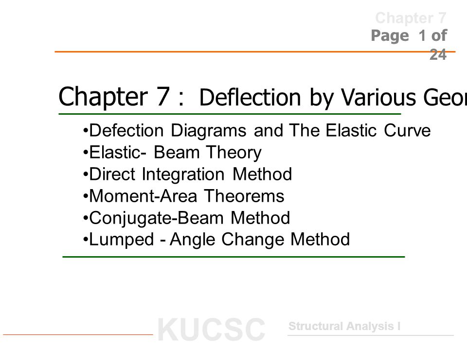 Chapter 7 : Deflection by Various Geometrical