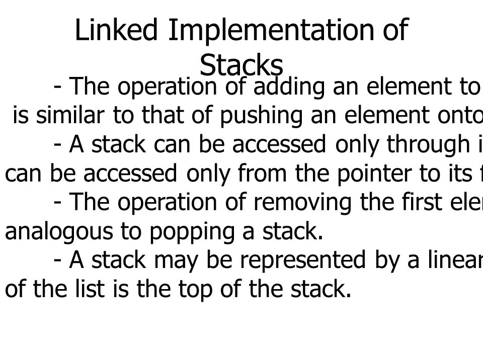 Linked Implementation of Stacks
