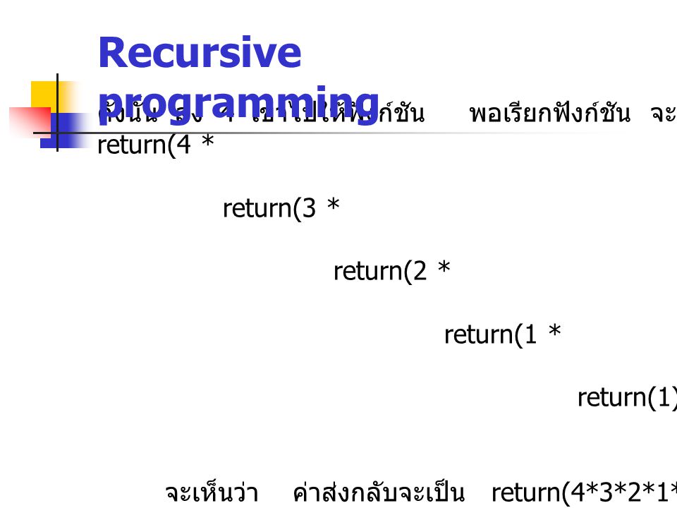 Recursive programming