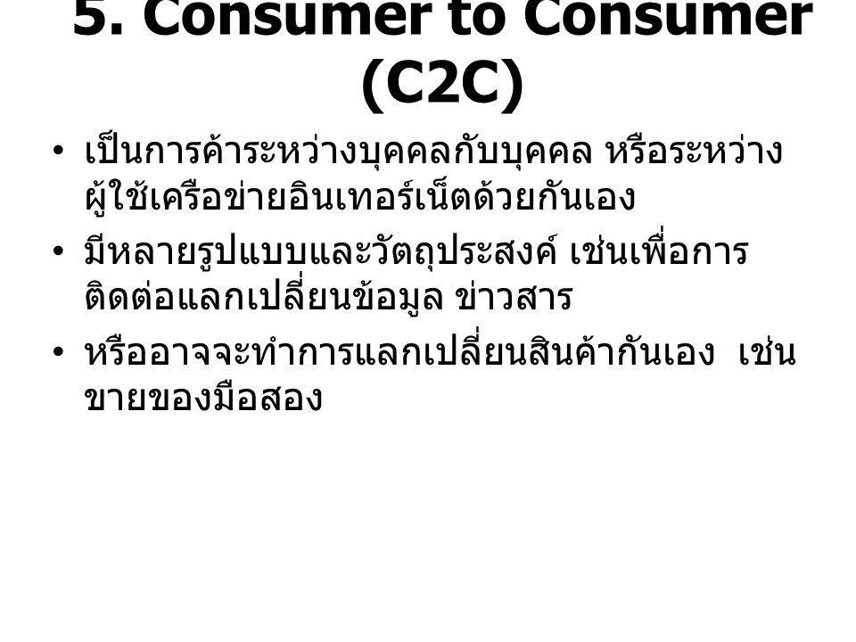5. Consumer to Consumer (C2C)