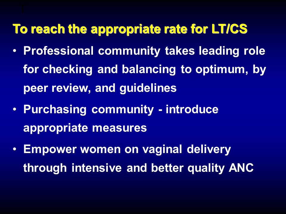 To reach the appropriate rate for LT/CS