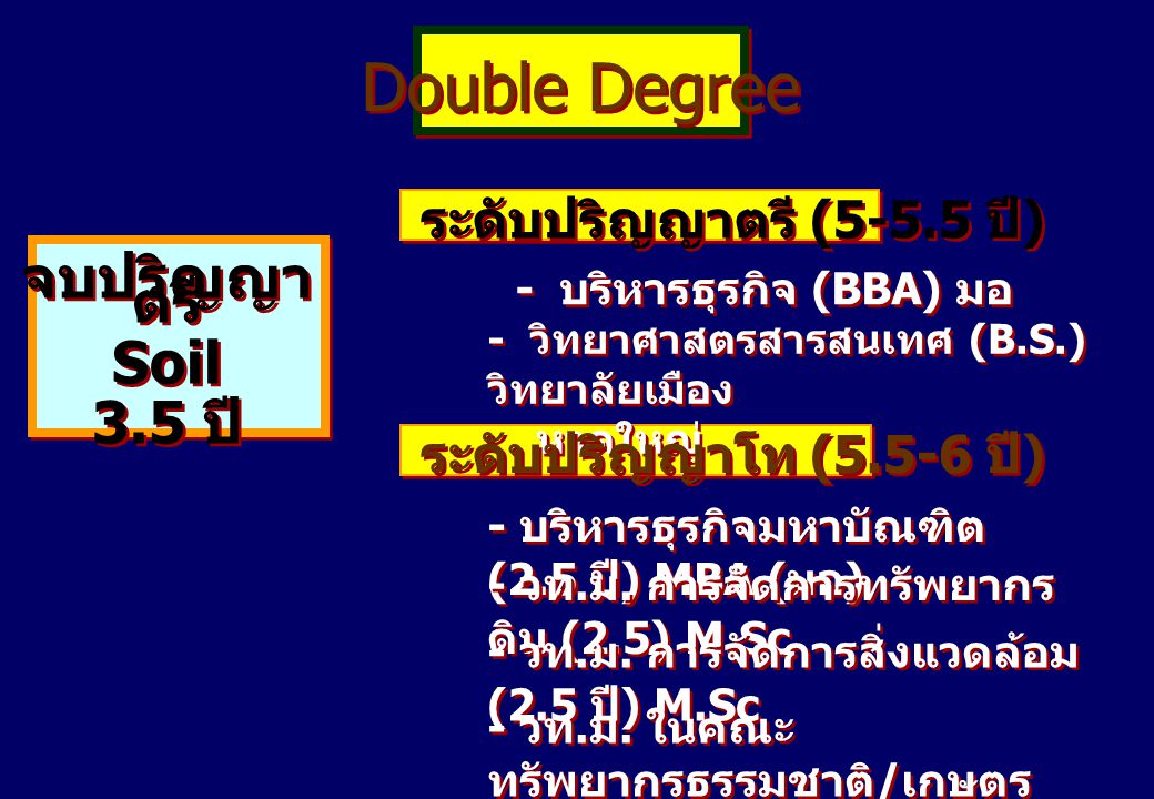 Double Degree - บริหารธุรกิจ (BBA) มอ จบปริญญาตรี Soil 3.5 ปี