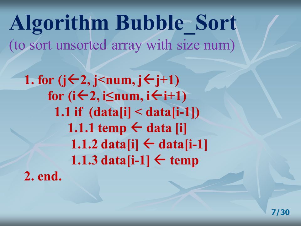 Algorithm Bubble_Sort