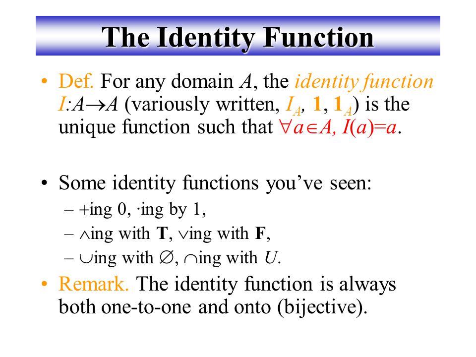 The Identity Function