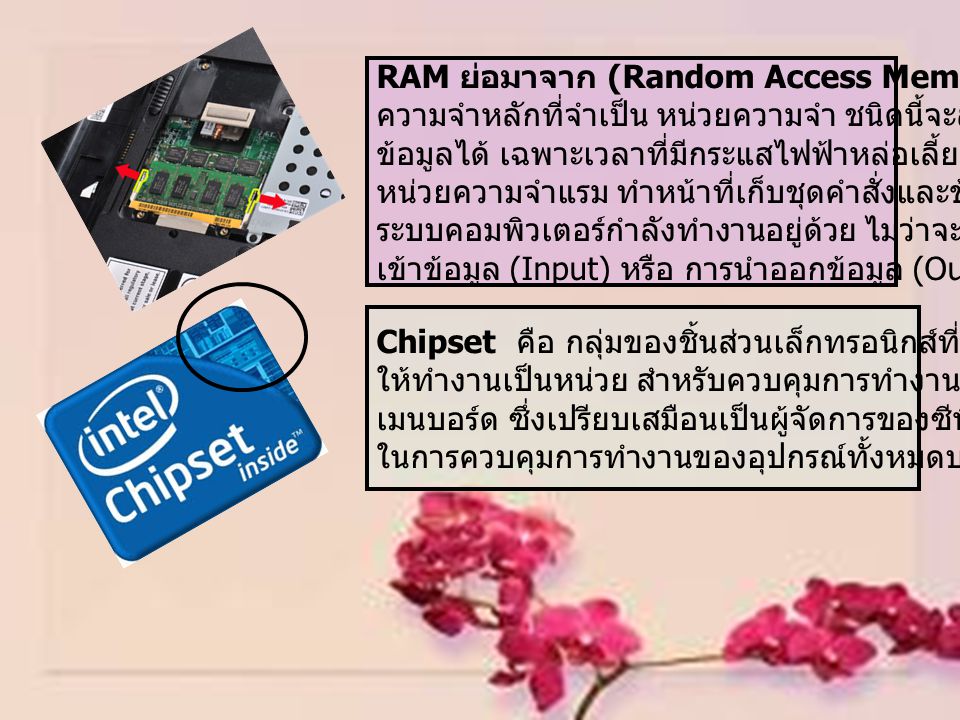 RAM ย่อมาจาก (Random Access Memory) เป็นหน่วย