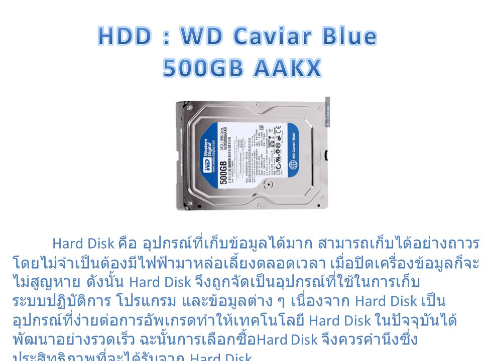 HDD : WD Caviar Blue 500GB AAKX