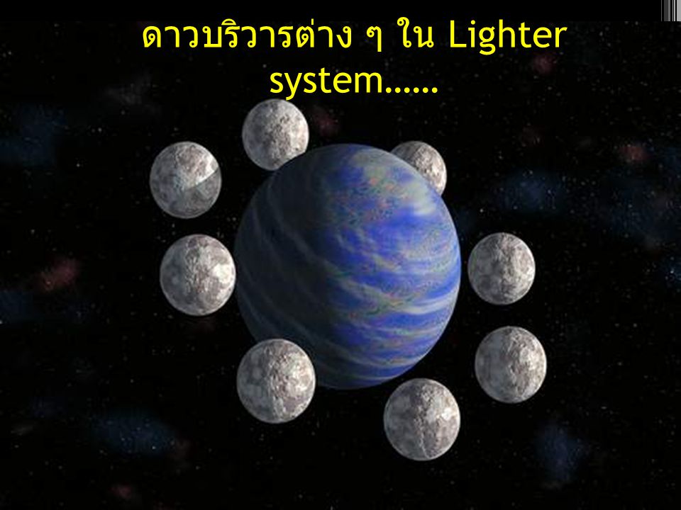 ดาวบริวารต่าง ๆ ใน Lighter system……