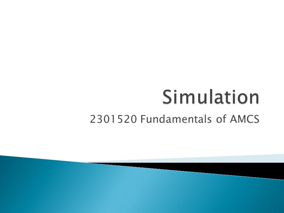 Simulation Fundamentals of AMCS