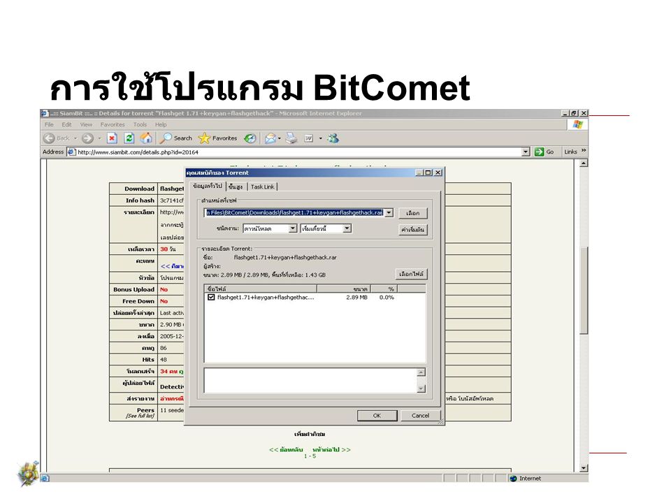 การใช้โปรแกรม BitComet