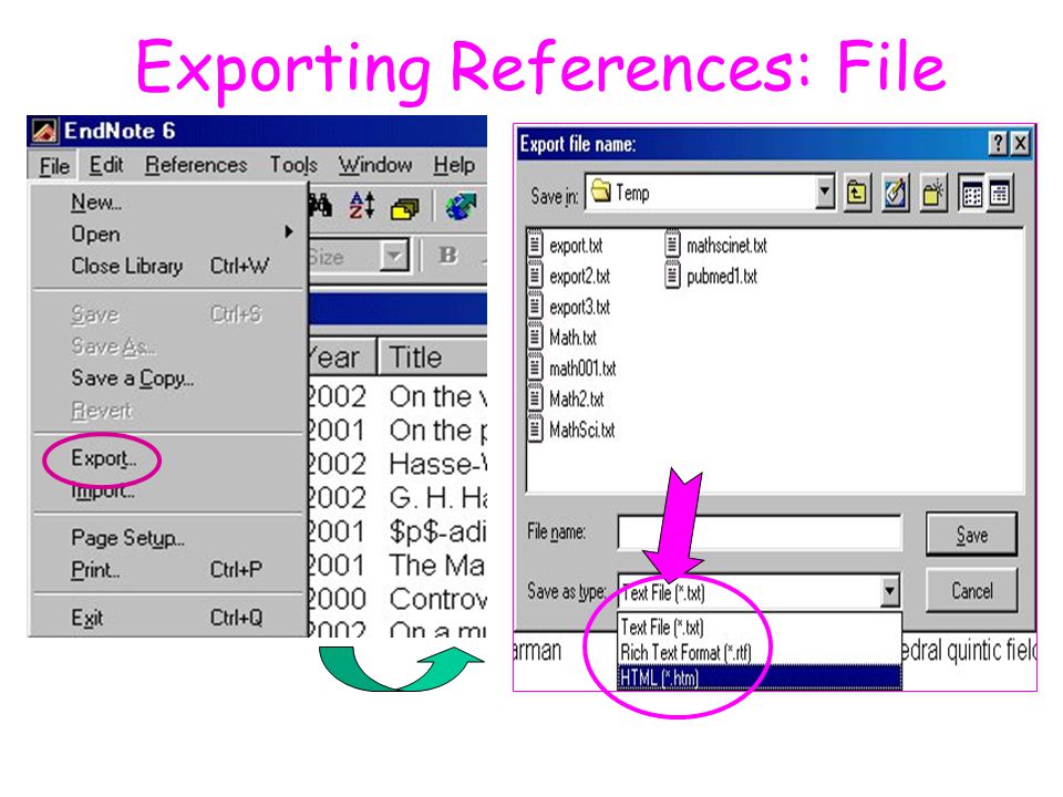 Exporting References: File