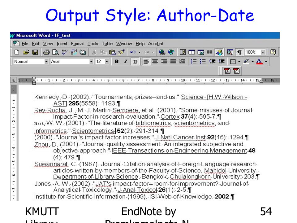 Output Style: Author-Date