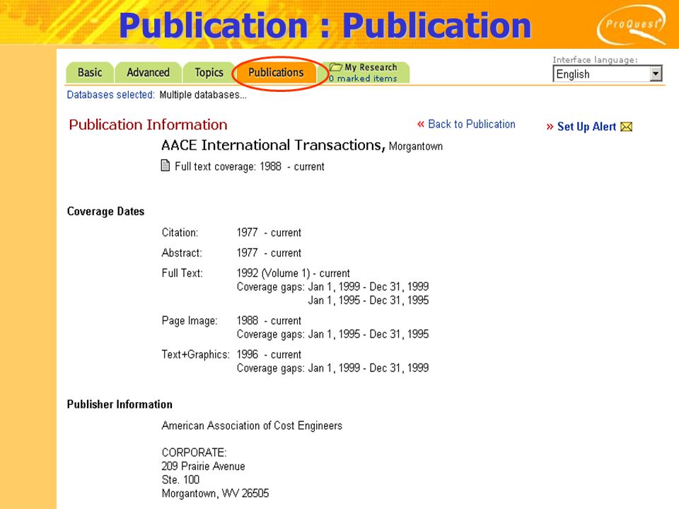Publication : Publication Information