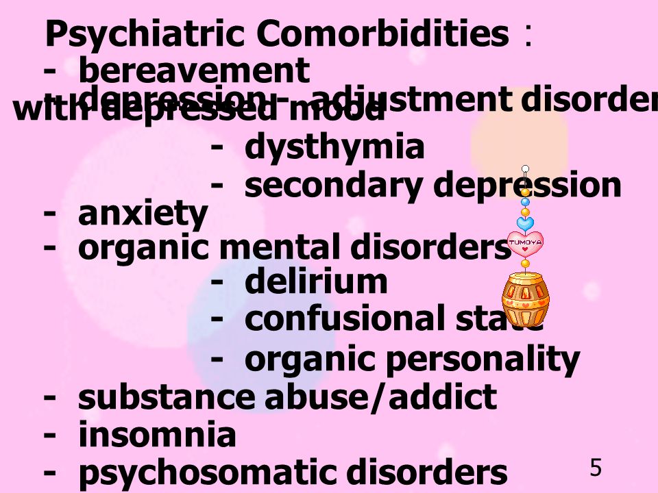 Psychiatric Comorbidities :