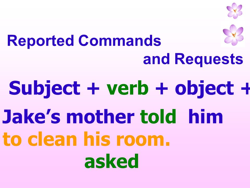 Subject + verb + object + infinitive with to