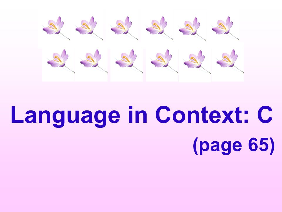 Language in Context: C (page 65)