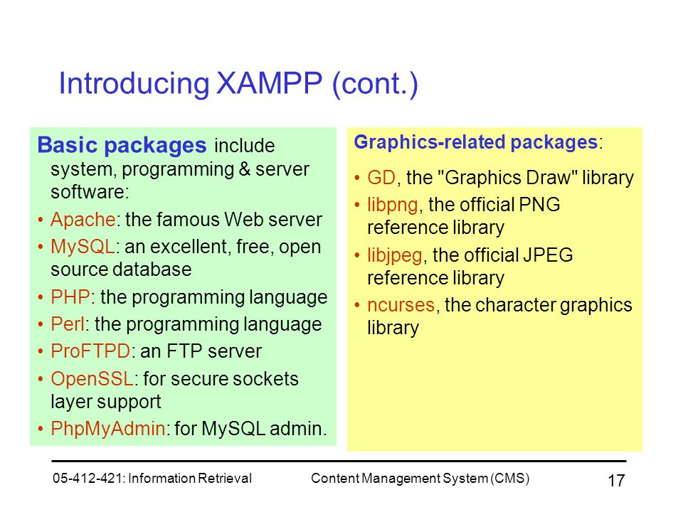 Introducing XAMPP (cont.)