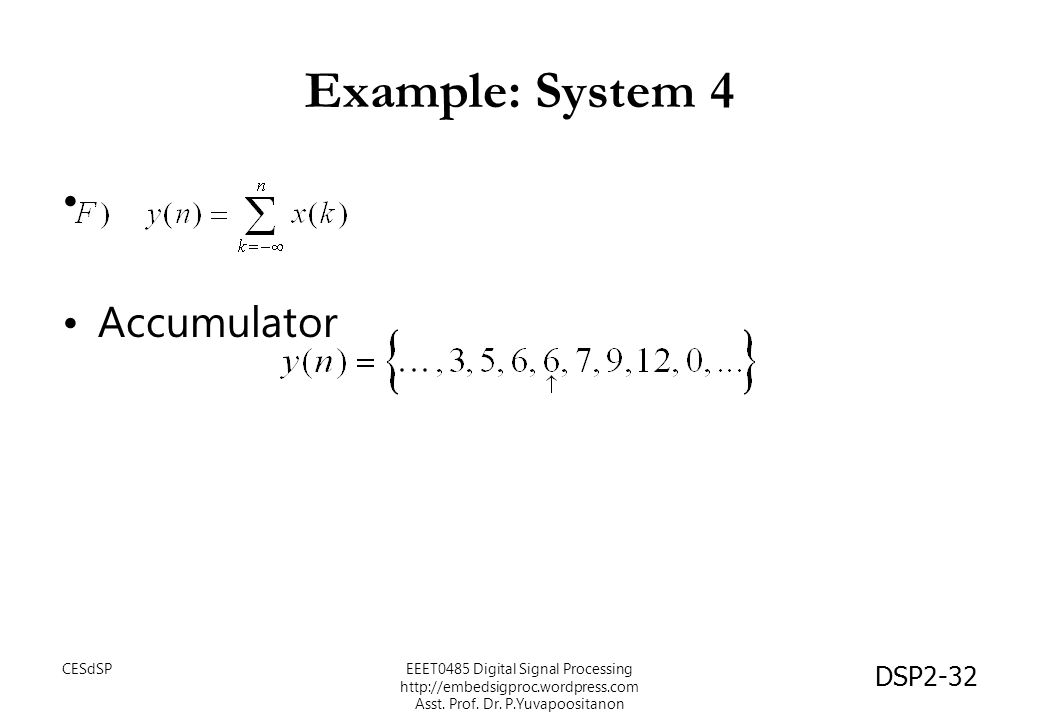 Example: System 4 Accumulator CESdSP