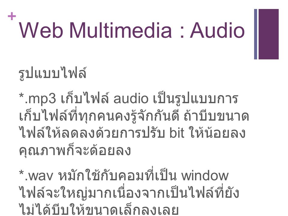 Web Multimedia : Audio