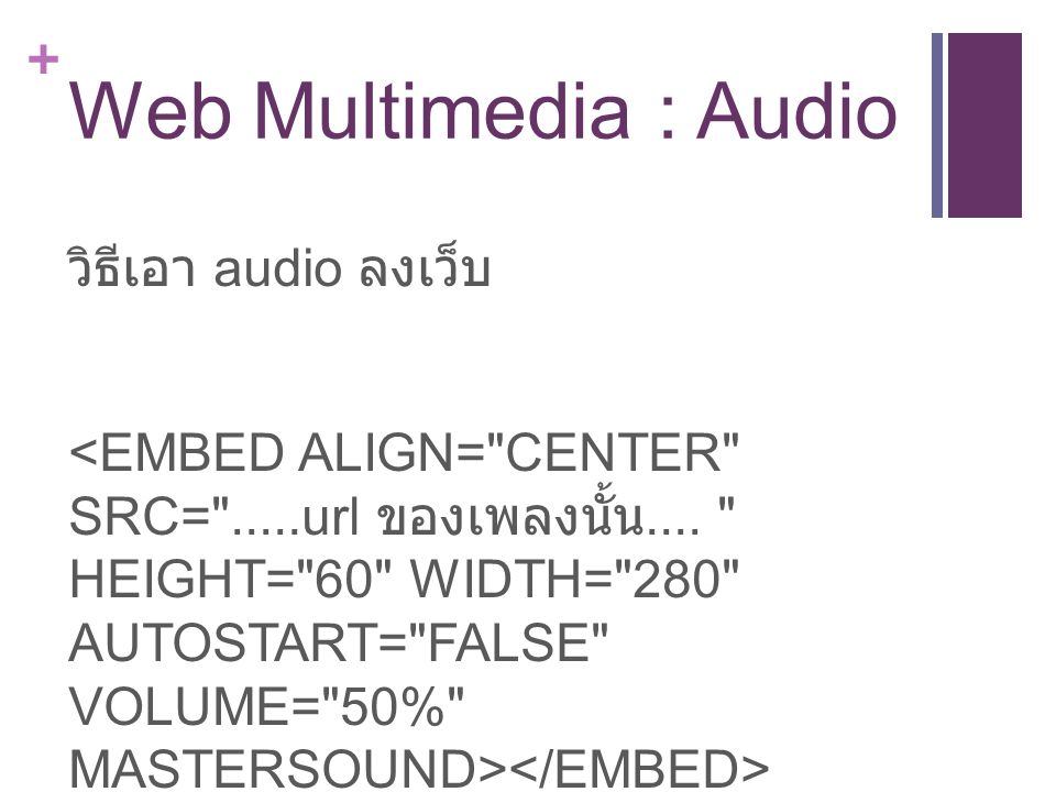 Web Multimedia : Audio