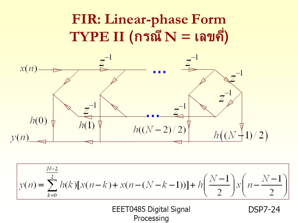 FIR: Linear-phase Form TYPE II (กรณี N = เลขคี่)