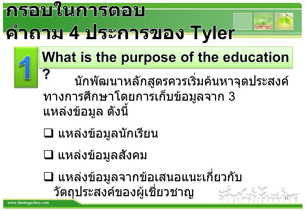 กรอบในการตอบคำถาม 4 ประการของ Tyler