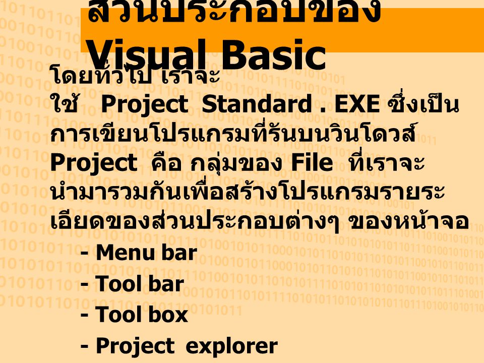 ส่วนประกอบของ Visual Basic
