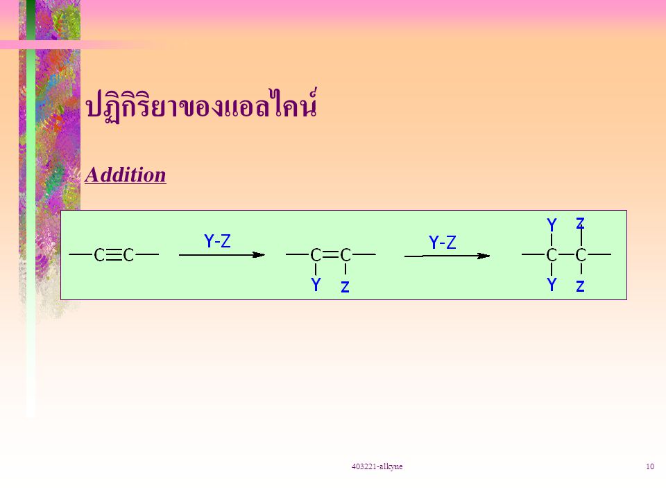 ปฏิกิริยาของแอลไคน์ Addition alkyne