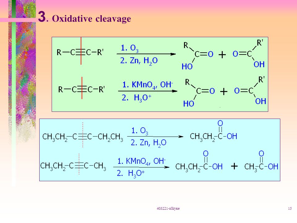 3. Oxidative cleavage alkyne