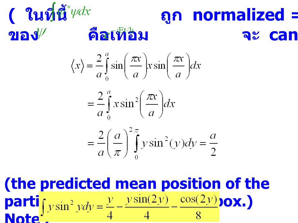 ( ในที่นี้ ถูก normalized = 1 และ conjugate complex