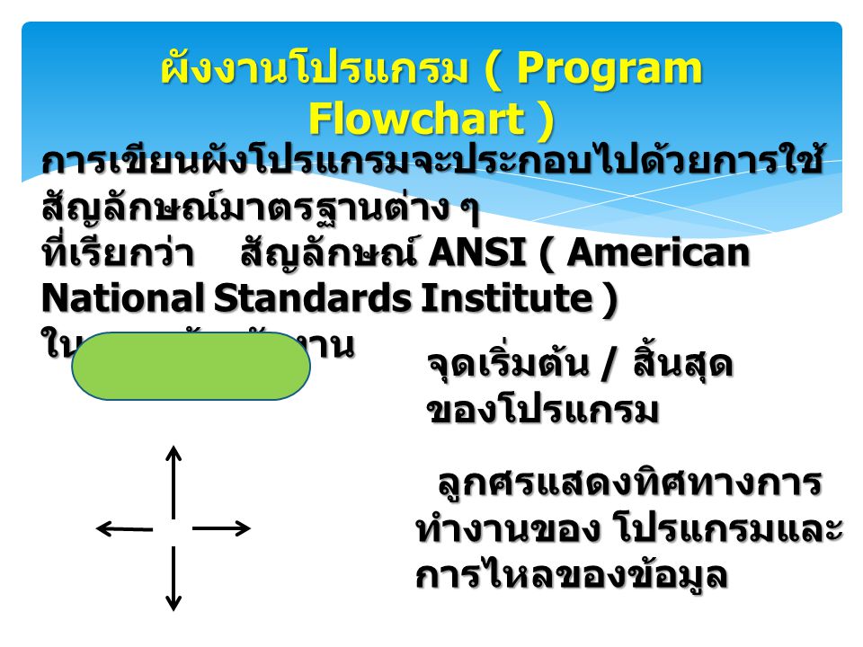 ผังงานโปรแกรม ( Program Flowchart )