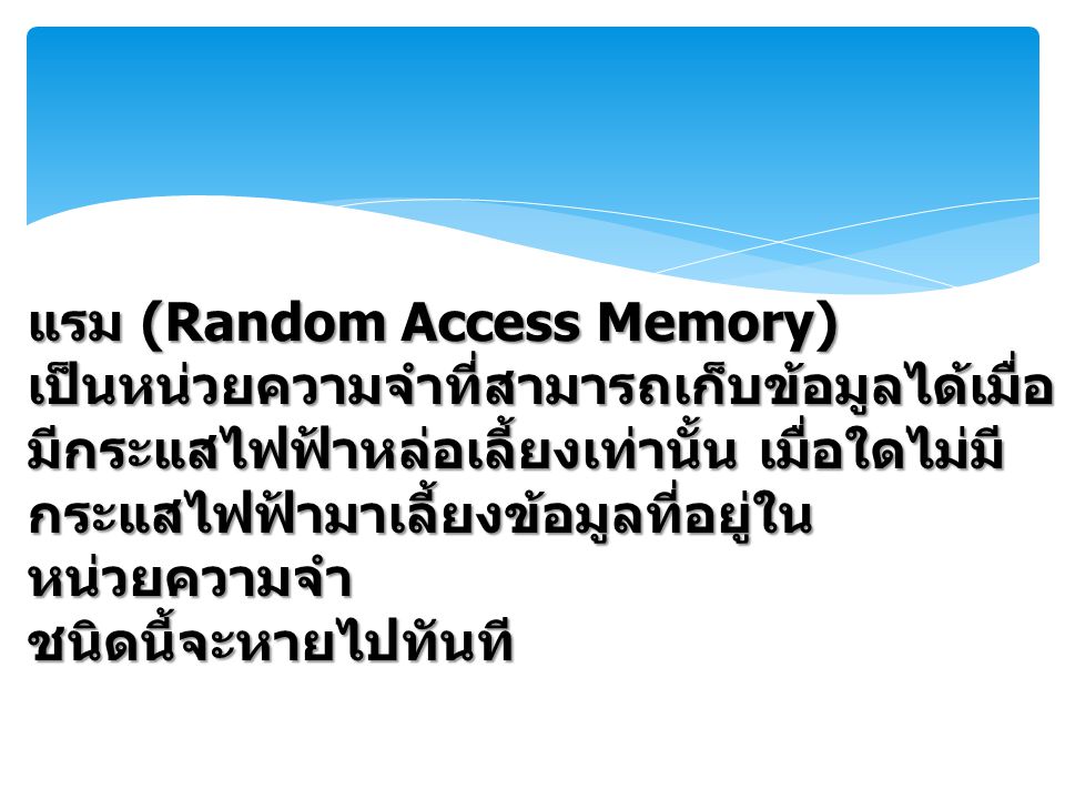 แรม (Random Access Memory)
