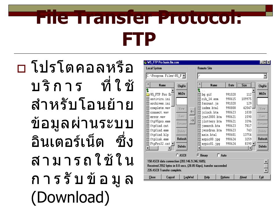 File Transfer Protocol: FTP