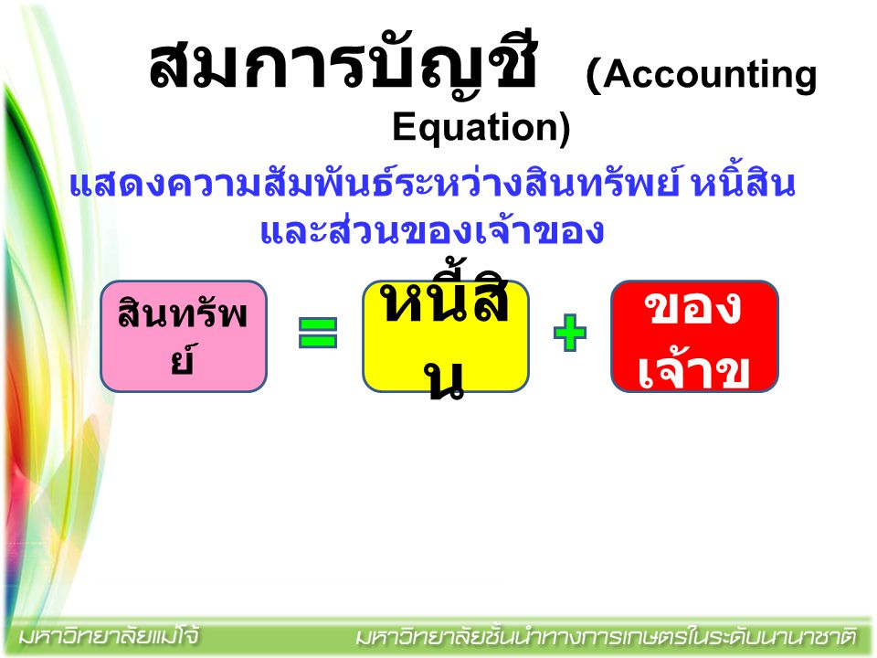 สมการบัญชี (Accounting Equation)