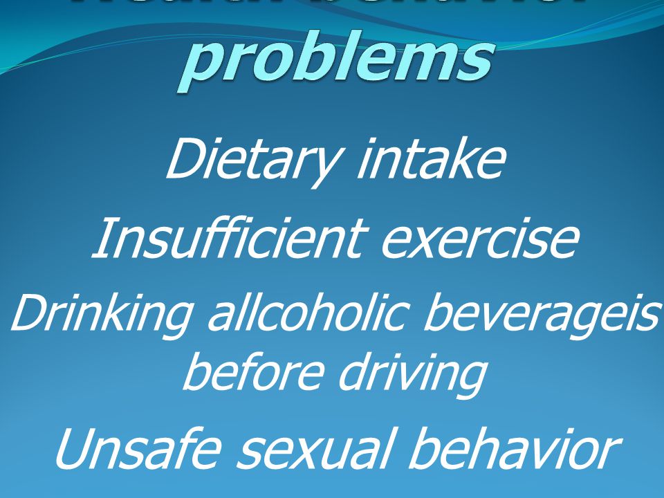 Health behavior problems