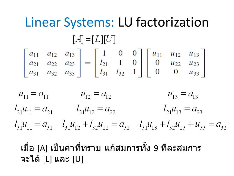 Linear Systems: LU factorization