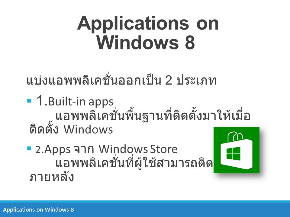Applications on Windows 8