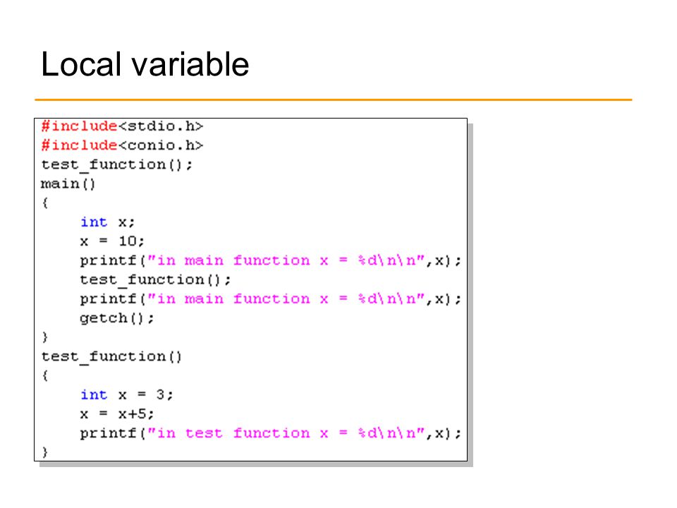 Local variable