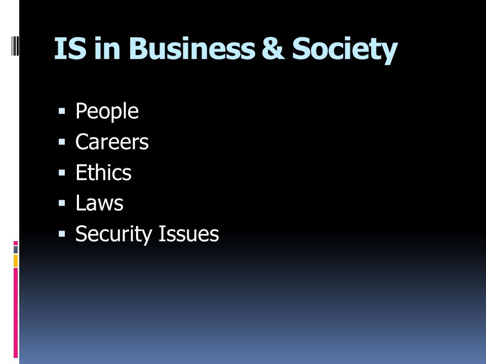 IS in Business & Society
