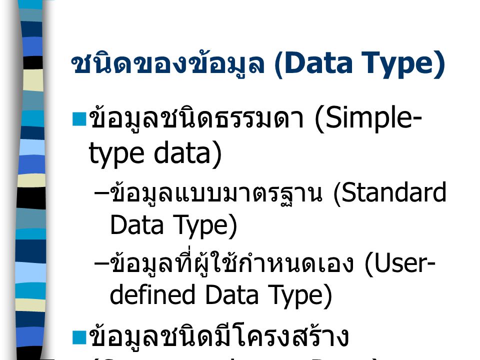 ชนิดของข้อมูล (Data Type)