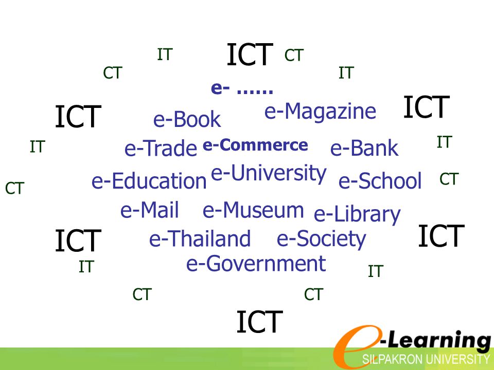 ICT e-Magazine e-Book e-Trade e-Bank e-University e-Education e-School