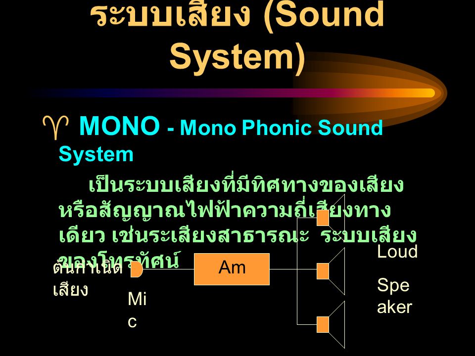 ระบบเสียง (Sound System)