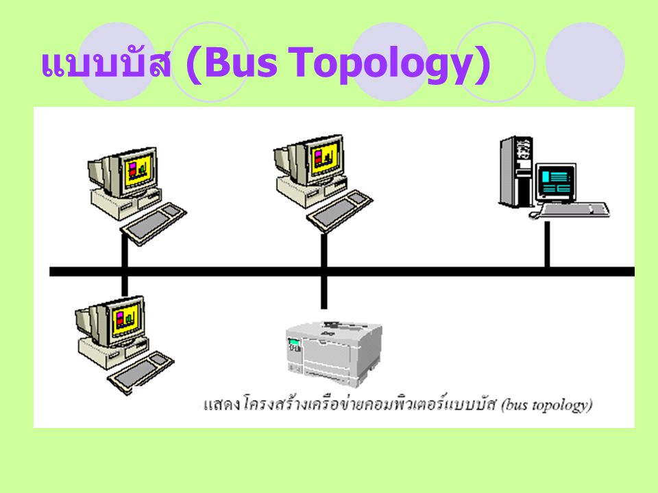 แบบบัส (Bus Topology) สายส่งข้อมูลหลัก